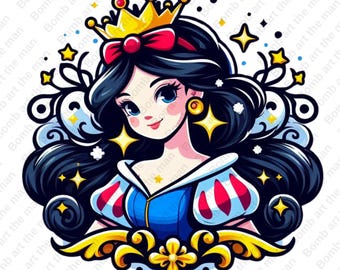 Snow White Clipart, Princess png, Cute Snow White png, transparent design