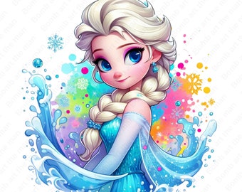 frozen princess clipart, princess elsa clipart, elsa png, frozen png, instant download
