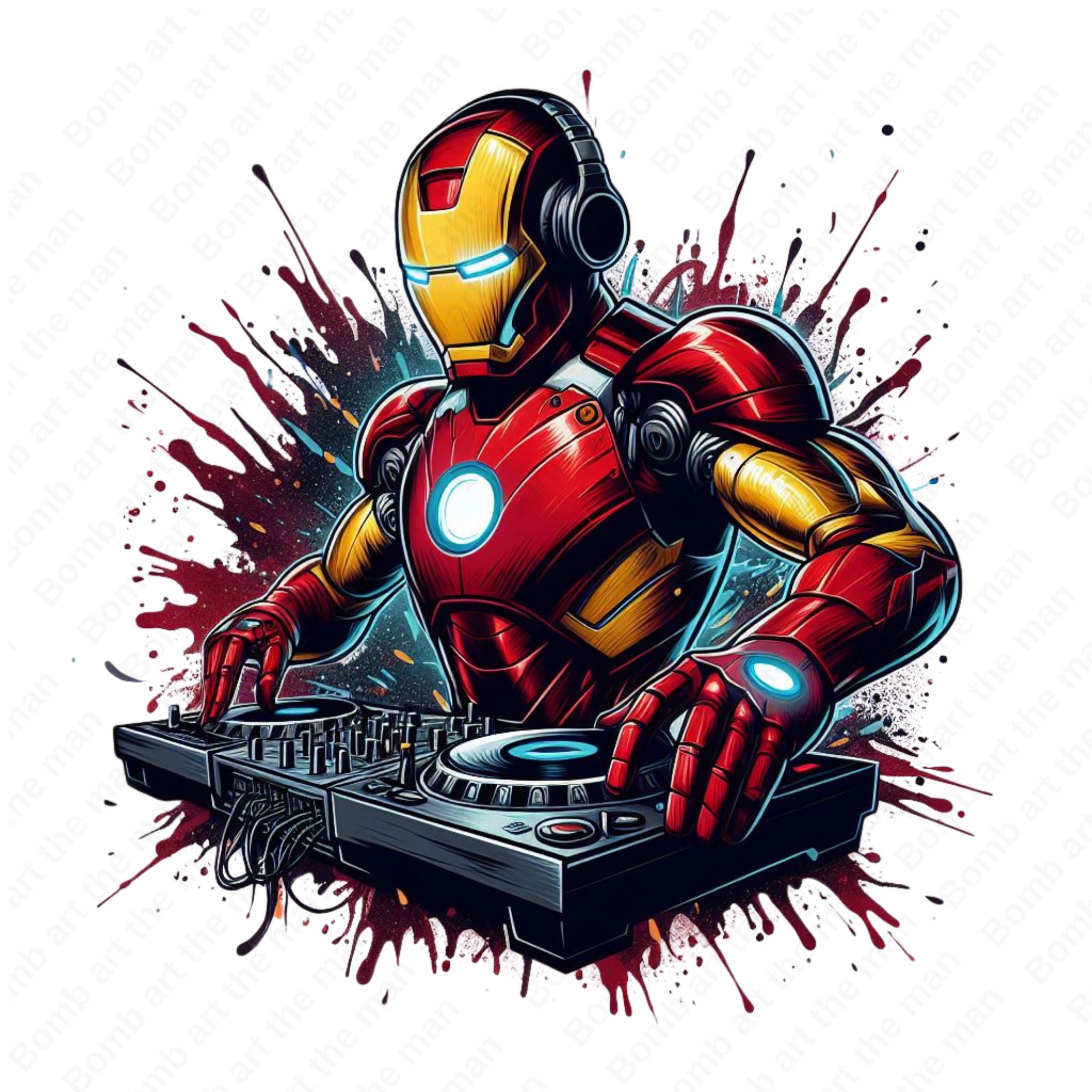 İron Man DJ Clipart, DJ İron Man Png, Super Hero Png, İron Man