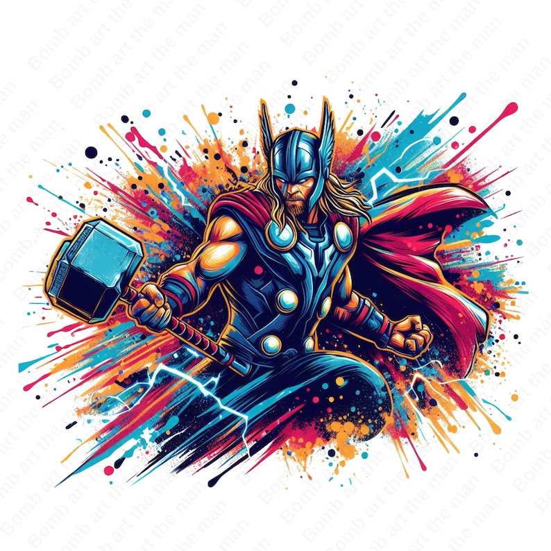 Thor Abstract Thor Clipart, Thor Png, Super Hero Clipart, Super Hero Splash Design ...