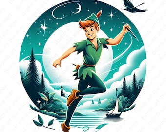 Peter pan clipart, Peter pan png, cute cartoon characters, instant download