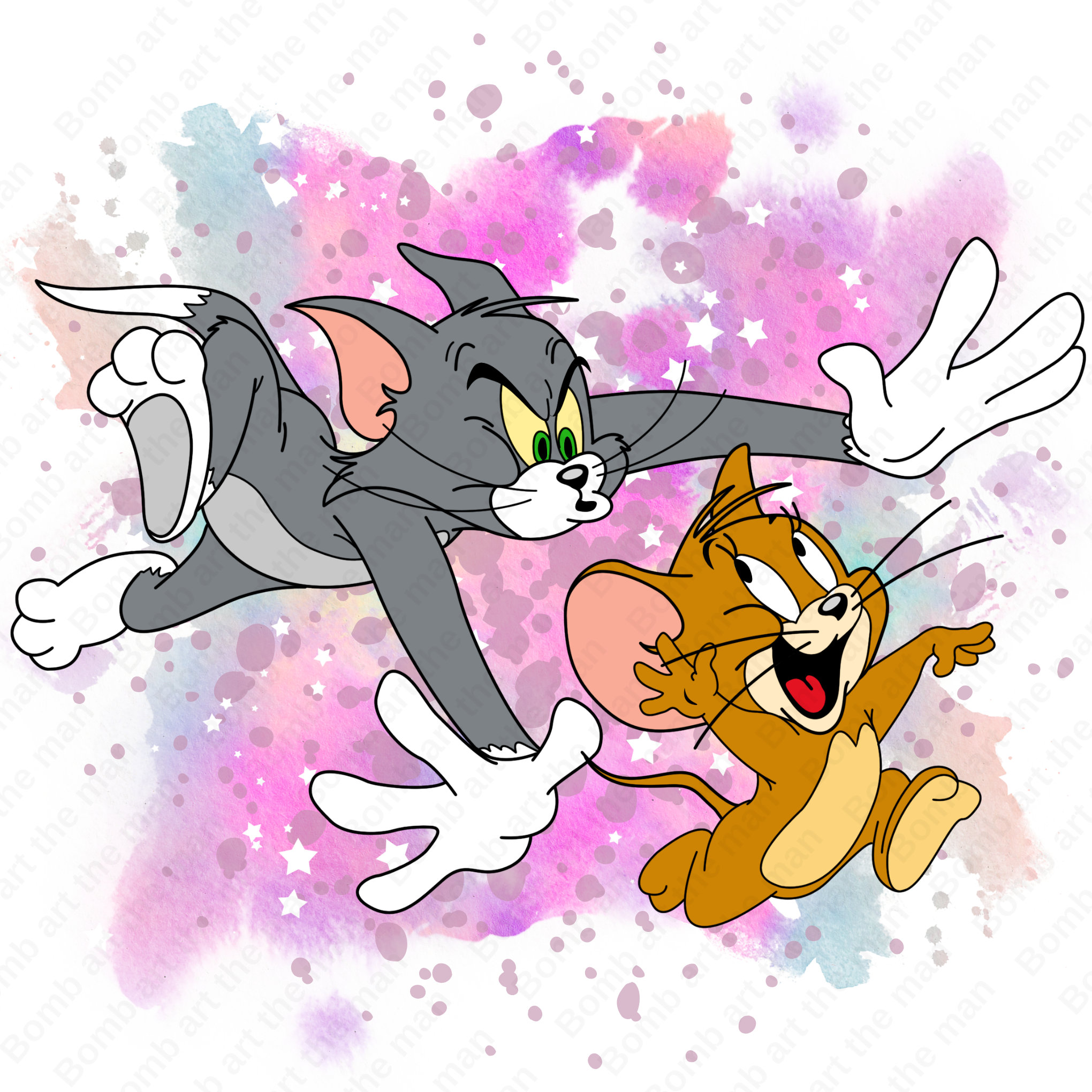 Tom & Jerry X LV , 60 by 90 cm , #painting #art