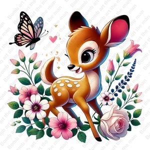 bambi cute clipart, bambi png, high quality, transparent design, instant download