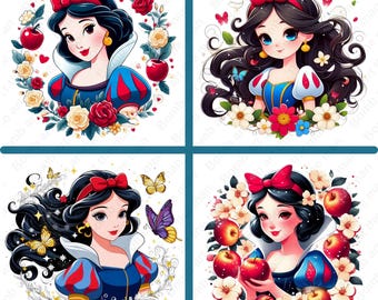 白雪姫のクリップアート、プリンセスPNG、かわいい白雪姫PNG、透明な