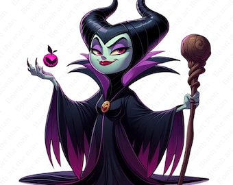 Maleficent png, Maleficent clipart, Villain png, postacie z kreskówek, natychmiastowe pobieranie