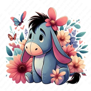 Eeyore clipart, cute eeyore png, Winnie the pooh png, transparent design, instant download