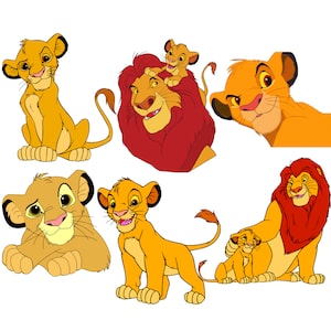Lion king and simba png bundle, simba clipart set, lion king png, instant download