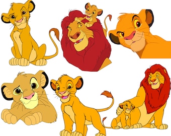 Lion king and simba png bundle, simba clipart set, lion king png, instant download