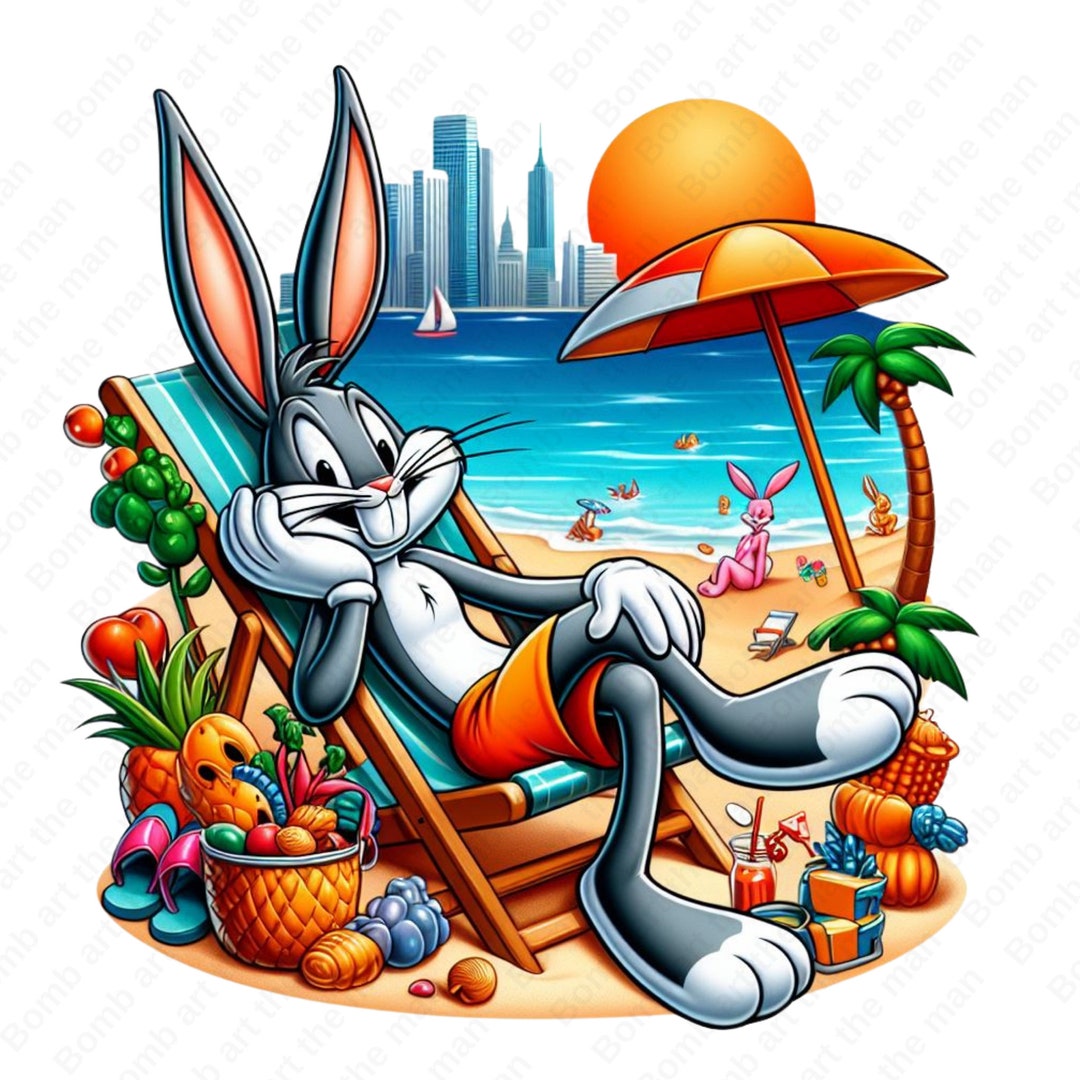 Bugs Bunny Clipart, Bugs Bunny Summer Png, Holiday Clipart, Transparent