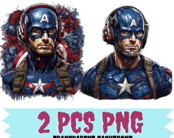 キャプテン・アメリカ png、2 個、キャプテン・アメリカのクリップアート、透明画像、即時ダウンロード