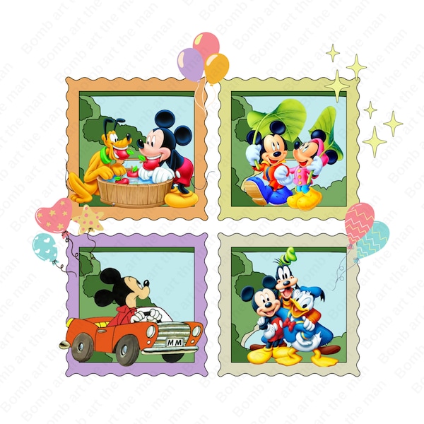 Mickey family clipart, Mickey design, Mickey mouse png, Pluto png, Donald duck png, goofy png, instant download