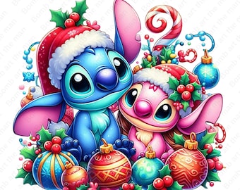 スティッチと天使のクリスマスクリップアート、スティッチと天使のPNG