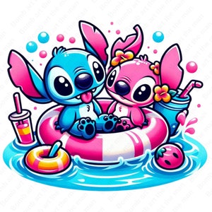 stitch and angel, summer clipart, stitch and angel png, transparent design, instant download