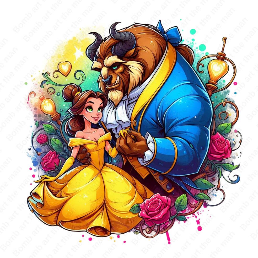 Beauty and the Beast Cute Clipart, Princess Belle Png, Cartoon Clipart ...