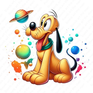 Pluto niedlicher gelber Hund, Pluto png, süßer gelber Hund, Cartoon Charakter, sofort Download