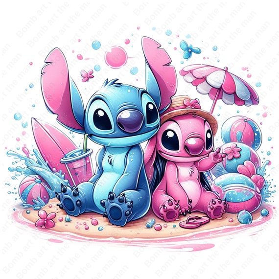 スティッチとエンジェル、夏のクリップアート、スティッチとエンジェル