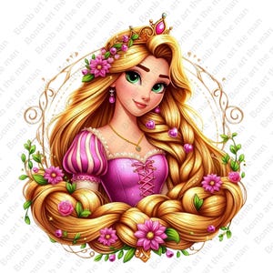 rapunzel clipart, Princess rapunzel png, tangled clipart, tangled png, instant download
