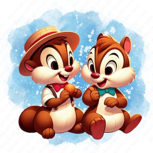 chip and dale clipart, chip and dale png, cute cartoon characters, instant download