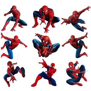 Paquete de imágenes PNG de Spiderman, conjunto de imágenes prediseñadas de Spiderman, paquete de 8 imágenes PNG, descarga instantánea