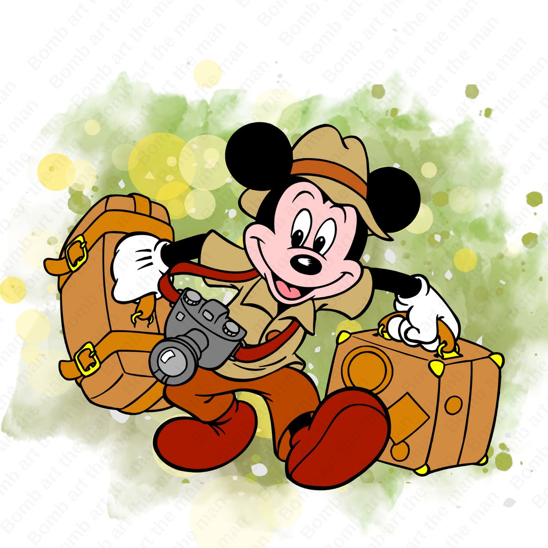 Cute Mickey Mouse Png, Mickey Mouse Safari Clipart, Watercolor ...