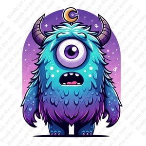 cute monster clipart, monster png, transparent design, instant download