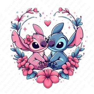 Stitch e Angel clipart, Stitch e Angel png, design trasparente, download immediato