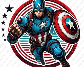 Captain America clipart, Captain America png, Super hero clipart, Super hero design, instant download