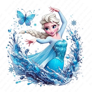 Frozen princess clipart, Princess elsa clipart, Elsa png, Frozen png, instant download