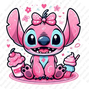 Imágenes prediseñadas de Stitch Angel, imágenes prediseñadas de Stitch Angel, imágenes prediseñadas de Stitch rosa, descarga instantánea