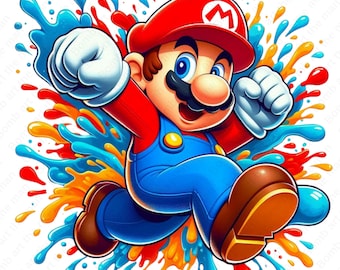 Clipart do Super Mario, PNG do Super Mario, design de splash, design transparente, download instantâneo
