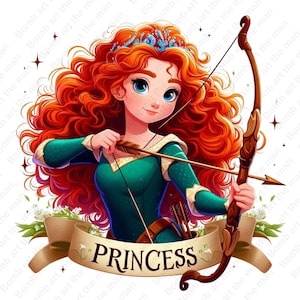 Merida png, Prinsessan Merida clipart, Modig clipart, transparent design, omedelbar nedladdning