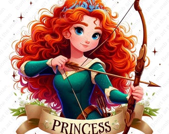 Merida png, Princess Merida clipart, Brave clipart, transparent design, instant download