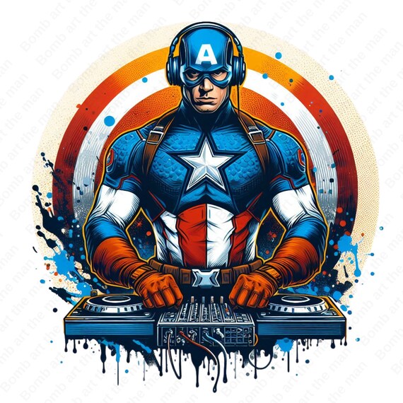 Captain America DJ Clipart, DJ Captain America Png, Super Hero Png
