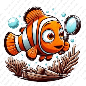 Finding Nemo clipart, Finding Nemo png, cute nemo design, instant download