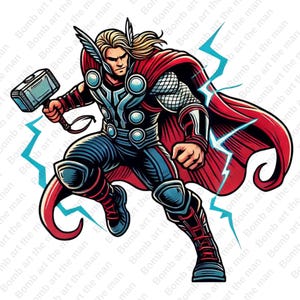 Thor clipart, Thor png, super hero clipart, super hero design, transparent background