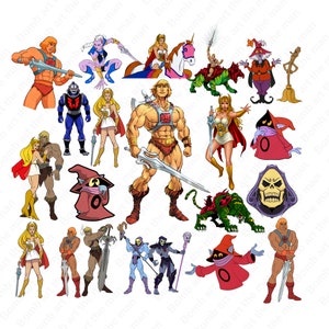 he-man png bundle, skeletor png, orko png, he man clipart set, instant download