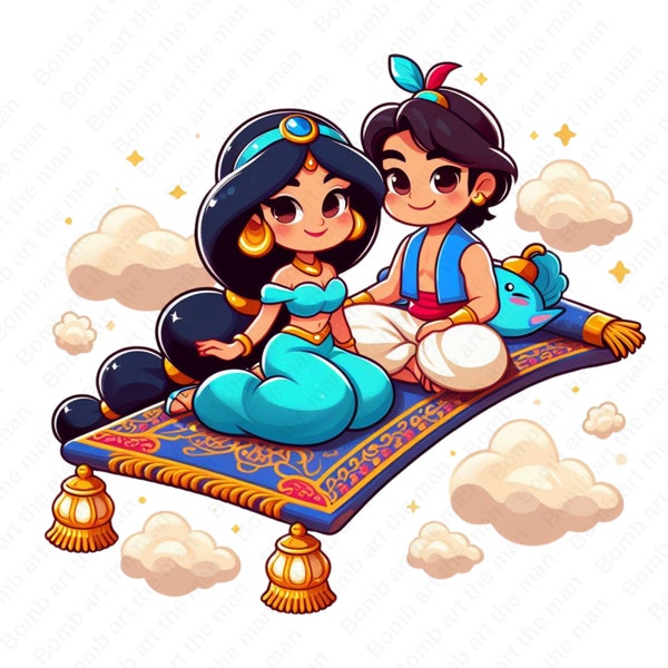 principessa jasmine e aladdin png, principessa jasmine clipart, clipart aladdin, download istantaneo