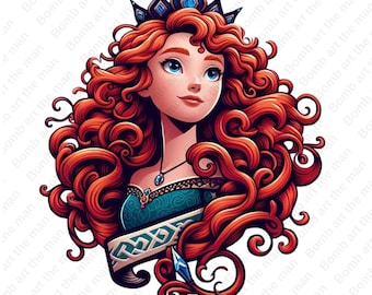 Princess Merida clipart, Princess Merida, Brave clipart, transparent design, instant download