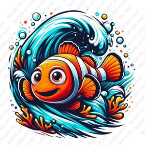 Finding Nemo png, Finding Nemo clipart, cute nemo design, instant download