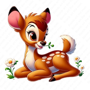 bambi cute clipart, bambi png, high quality, transparent design, instant download