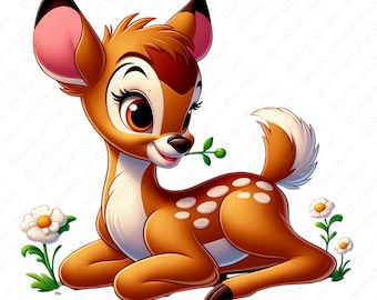 Bambi cute clipart, Bambi png, high quality, transparent design, instant download
