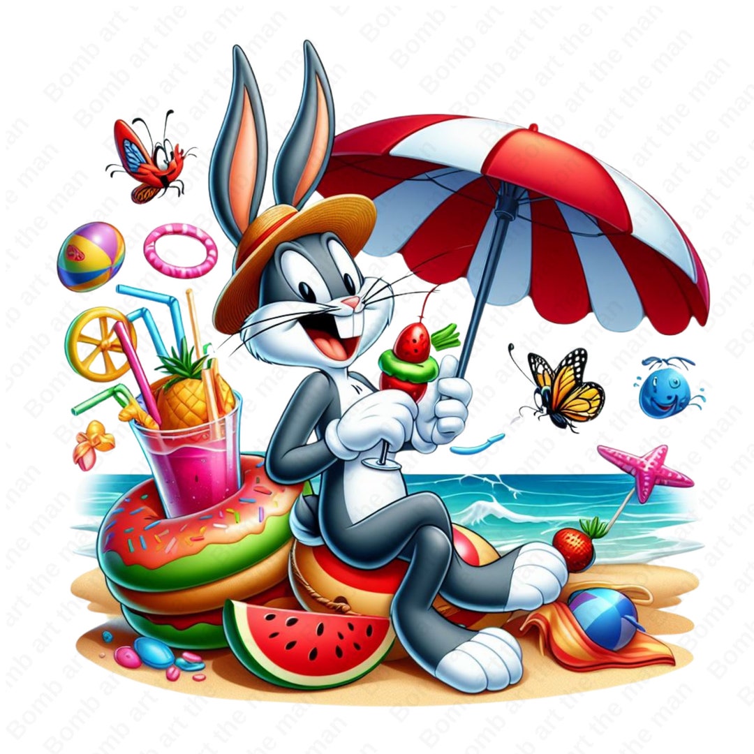 Bugs Bunny Clipart, Bugs Bunny Summer Png, Holiday Clipart, Transparent