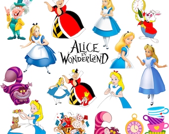 Alice in Wonderland png bundle, Alice in wonderland clipart set, Alice png, instant download