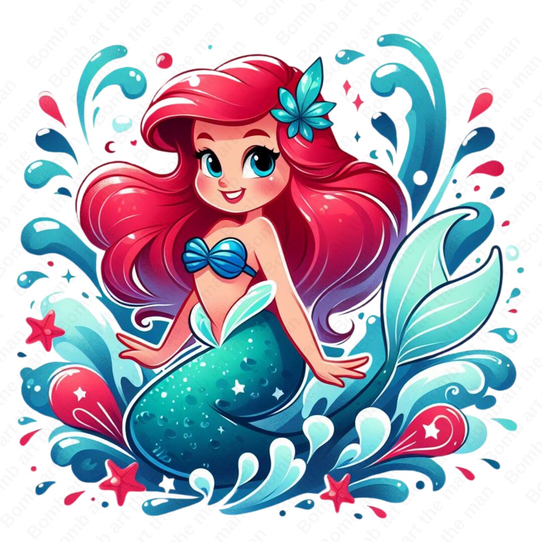 Cute Little Mermaid Clipart, Princess Ariel Png, the Little Mermaid Png ...