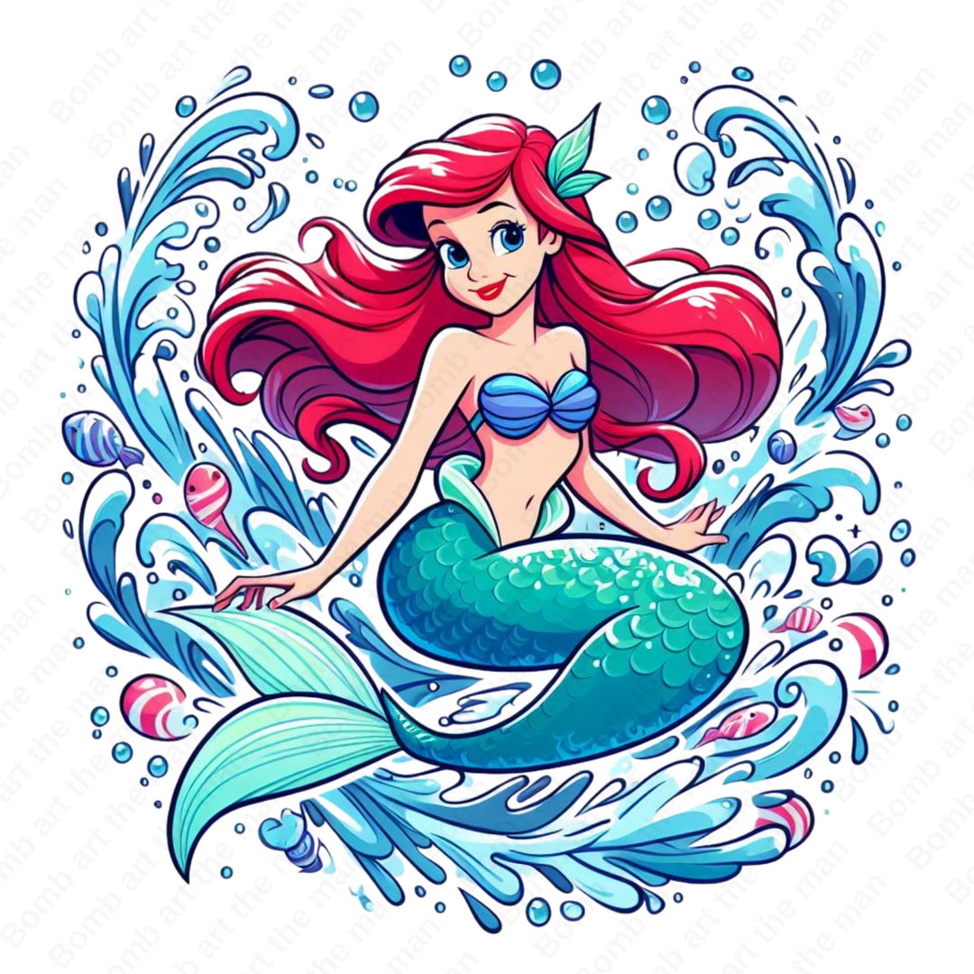 Cute Little Mermaid Clipart, Princess Ariel Png, the Little Mermaid Png ...
