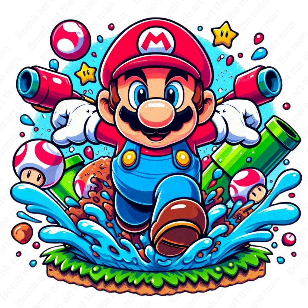 Super Mario Clipart, Super Mario Png, Splash Design, Transparent Design ...