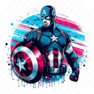Captain America Clipart, Captain America png, Superheld Clipart, Superheld Splash Design, sofortiger Download