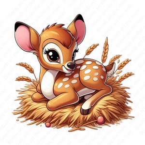 Cute Bambi clipart, Bambi png, high quality, transparent design, instant download