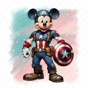 clipart eroe di Topolino, topolino in Capitan America, png di Topolino, download immediato