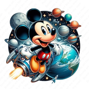 mickey mouse space clipart, cute mickey png, mickey mouse png, instant download